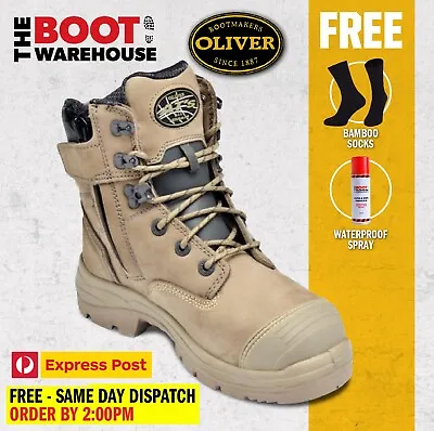 Oliver 55352Z STONE Work Boots Steel Toe Safety Side Zip (55332z STONE) • $147.96
