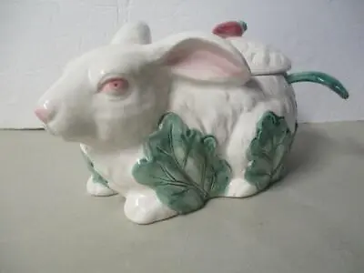 Bunny Rabbit Ceramic 4 Cup Gravy/Soup Tureen W/Ladle 1985 Haldon Group Japan • $44.90
