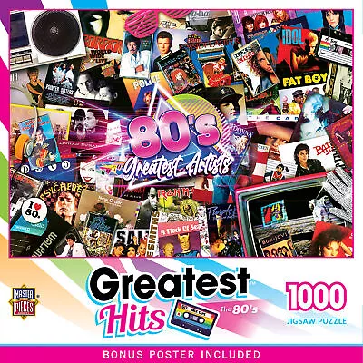 MasterPieces Greatest Hits - 80's Artists 1000 Piece Jigsaw Puzzle • $18.99