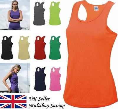 Ladies Cool Wicking Breathable Gym Running Training Vest Shirt Top AWDis (XS-XL) • £6.16