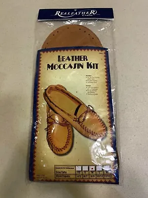 NEW Real Leather Men's Moccasin Kit DIY Size M 8 9 Sealed  • $18.74