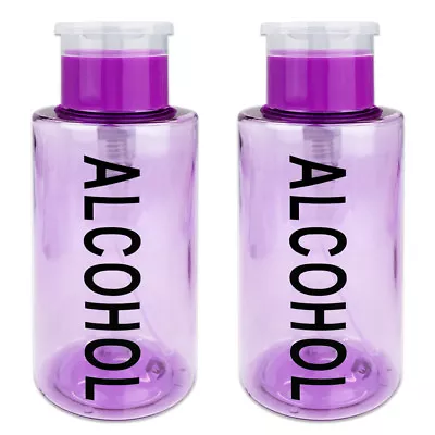 Pana 10 Oz Liquid Push Down Pump Dispenser Bottle With Alcohol Label-Purple 2pcs • $9.99