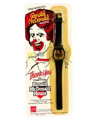 Vintage ©1984 Ronald McDonald House Digital Watch Black Wrist Band Coca-Cola NEW • $8.88