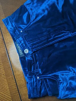 £27 • Buy Blue Versace Velvet Jeans-Womens