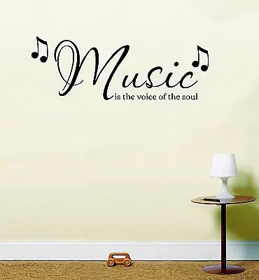 Music Is The Voice Of The Soul Wall Art Sticker Inspirational Quote LSWA7115 • £12.23