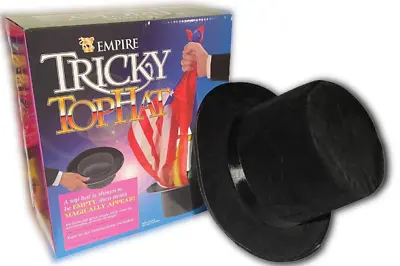 TRICKY TOP HAT Black Secret Pocket Magic Trick Magician Appearing Vanishing Silk • $33.89