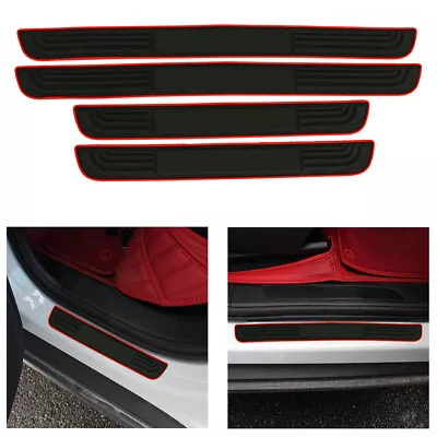 4Pcs Red Rubber Car Door Scuff Sill Cover Panel Step Protector For VW VOLKSWAGEN • $10.88