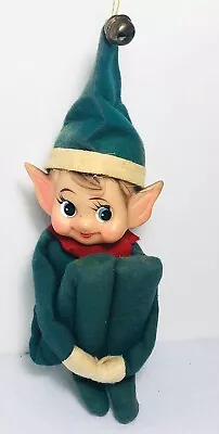 Knee Hugger Green Christmas Pixie Elf Ornament Japan Sitter 12” Vintage MCM • $49.99