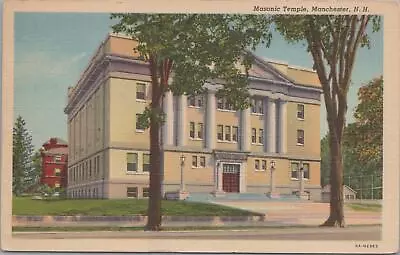 Postcard Masonic Temple Manchester  NH New Hampshire • $20