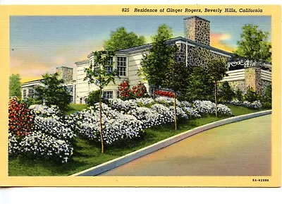 Home Of Movie Star Ginger Rogers-Beverly Hills-California-Vintage Postcard • $6.99