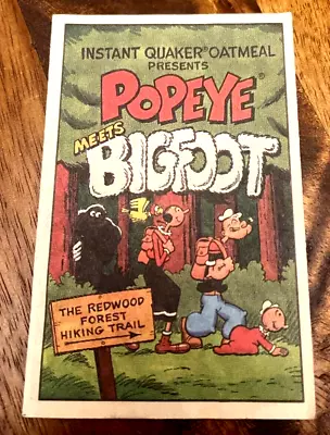 1989 Popeye Mini Comic Instant Quaker Oatmeal Presents Popeye Meets Bigfoot • $4.99