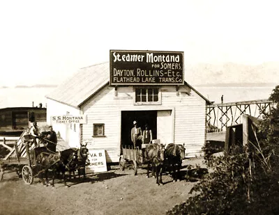 1911 Steamboat Montana Station Polson MT Vintage Photo 8.5  X 11   Reprint • $13.58