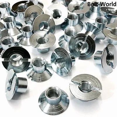 Slotted Countersunk Nuts Free Cutting Steel Bright Zinc Plated M3 M5 M6 M8 M10 • £14.02