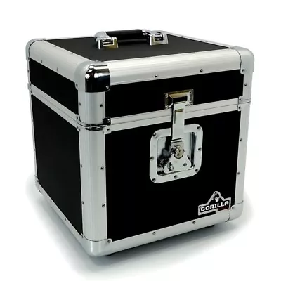 Gorilla LP100 12  Vinyl Record Storage Box Flight Carry Case Holds 100 (Black) • £44.95