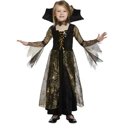 Spiderella Girls Vampire Costume 10-12 Years Halloween Fancy Dress Party Kids • £9.95