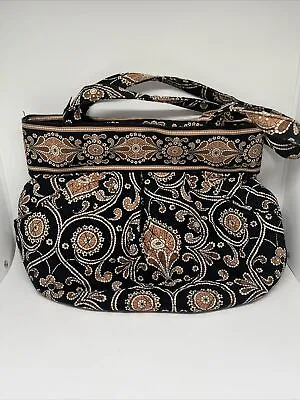 VERA BRADLEY Brown/Black Quilted 2008 CAFFE LATTE Morgan Shoulder Bag * FLAW* • $9.90