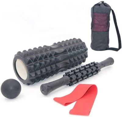 4 IN 1 Yoga Massage Set Foam Roller Massage Stick Fascia Ball Resistance Ring • $35.20