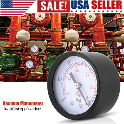 $10.39 • Buy Air Vacuum Pressure Manometer 0~-30inHg / 0~-1bar Pressure Measuring Tool