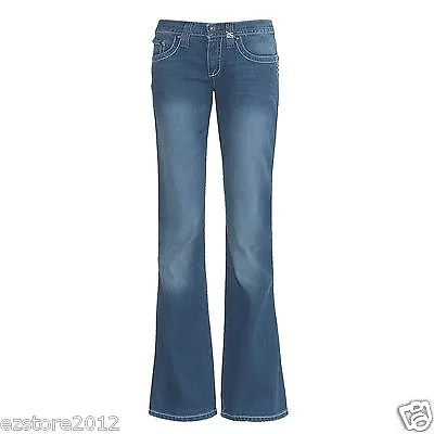 New $100 Cruel Girl Women’s Marla Medium Stretch Denim Jeans Flare Leg Low Rise • $19.99
