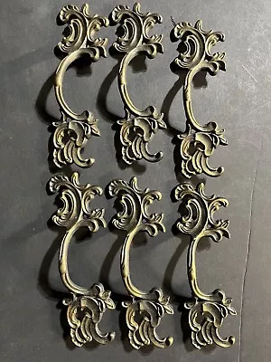 Lot Of 6 Vintage Brass Drawer Pulls/Handles For Dresser Or Cabinet • $20