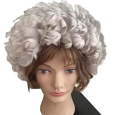 Vintage Feather Wig Hat Netted *Needs Dusting* 1950 • $48