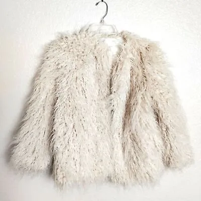 NWT H&M Cream Faux Fur Coat Sz Xs • $63