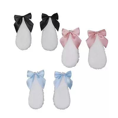 Cosplay Rabbit Plush Lop Ears Hair Clip Ribbon Bowknot Lovely Hairpin Hair • £5.02