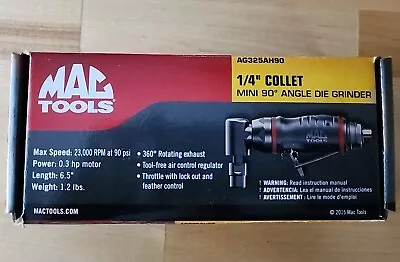 1/4  Collet Premium 0.3-hp 90° Air Die Grinder Mac Tools Part# AG325AH90 • $149.95