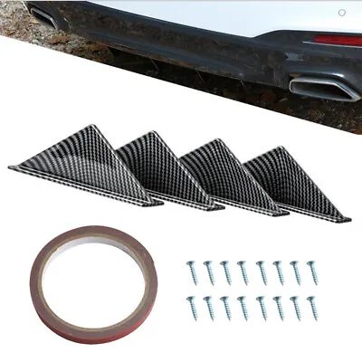 Carbon Fiber Car Rear Bumper Diffuser Shark Fin Curved Spoiler Lip Wing Splitter • $13.86