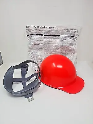 New MSA 458702 Skullgard Cap Style Hard Hat - Staz-On Rocket Red Hi Viz • $70