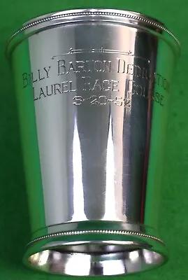  Billy Barton Dedication Laurel Race Course 3-20-52 Silverplate Trophy  • $350