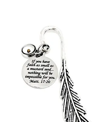 Mustard Seed Scripture Charm Bookmark • $12.95