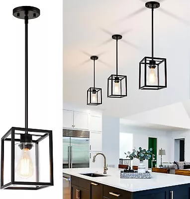 Pendant Lights Kitchen Island Black 1-Light Modern Farmhouse Chandeliers With... • $142