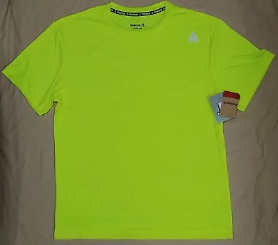 Reebok Neptune Crewneck Shirt Gym Exercise Neon Yellow Men's Medium-XL • $12