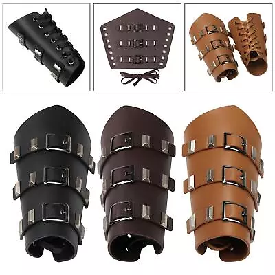Nordic Arm Guard Steampunk PU Leather Accessory Vambrace Wristband Bracer • $13.84