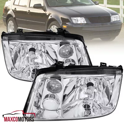 Headlights Fits 1999-2005 VW Jetta Bora MK4 Clear Lamps Left+Right Replacement • $85.49