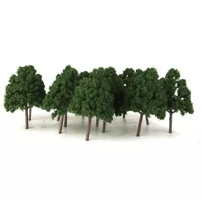 25 Dark Green Model Trees Train Railway Scenery Layout Wargame Diorama 1:150 • $21.01