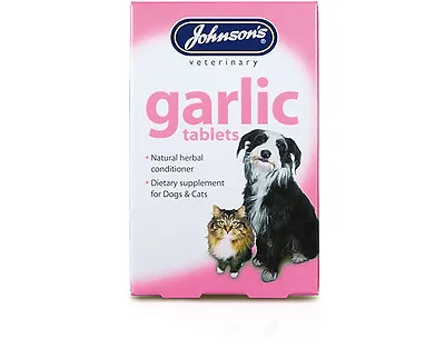 Johnsons Garlic Tablets For Dogs & Cats A Natural Herb Remedy For Fleas & Worms. • £3.95