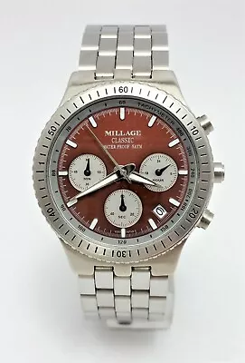 Millage Classic 4388 Date Chronograph Stainless Steel Japan Movement - Nice! • $89.99