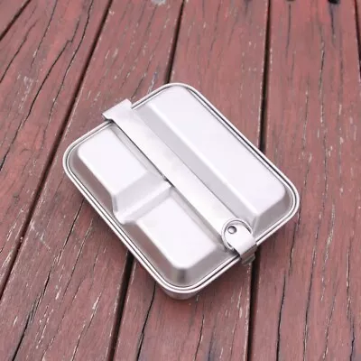 Outdoor Mess Kit US Military Camping Stainless Steel Mess Tin Cookware Canteen • $21.50