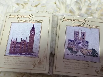 Jane Greenoff's Images Of London Cross Stitch Kits - Westminster Abbey & Big Ben • £22