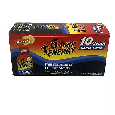 5-Hour Energy Regular Strength 10 Count Value Pack Orange Flavor Exp 05/24  • $26.99