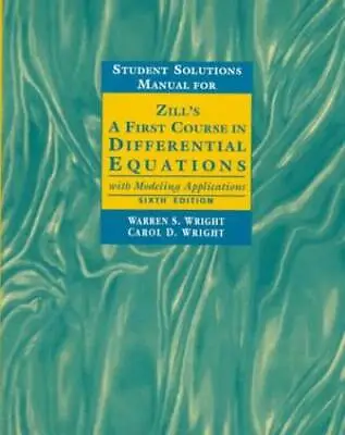 $7.07 • Buy Student Solutions Manual For Zill's First Course In Differential Equation - GOOD
