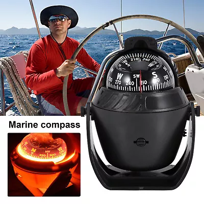 Pivoting Sea Marine Compass With Mount For Boat Caravan Truck Car Navigation AU • $42.69