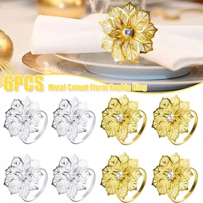 6Pcs Napkin Rings Wedding Towel Holder Buckle Dinner Table Party Banquet√ • £7.37