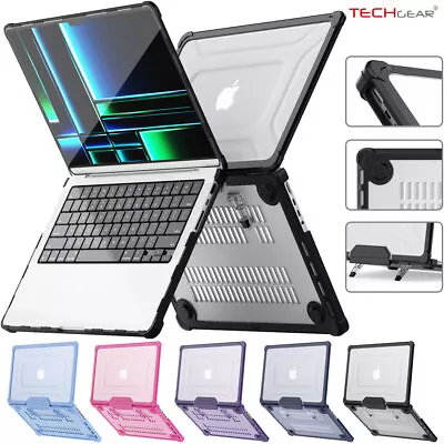 For MacBook Air Pro 13 14 15 16 Heavy Duty Hard Shell Stand Case Tough Cover • £19.95