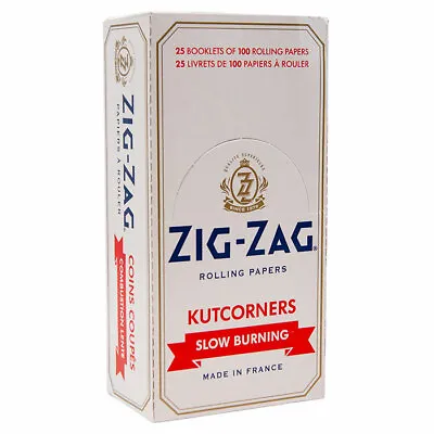 $66.73 • Buy Zig-Zag White Kutcorners Slow Burning Rolling Papers - 1 Box/25 Packs