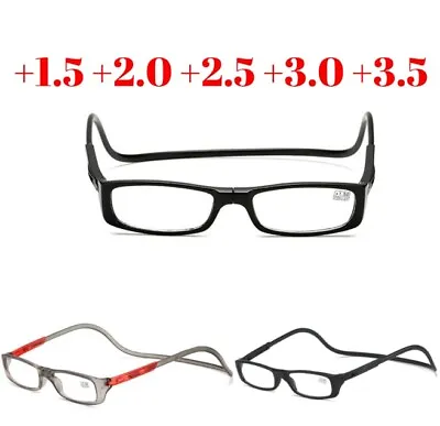 New Magnetic Hanging Folding Reading Eyeglasses Glasses Front Click Connect Neck • $4.99