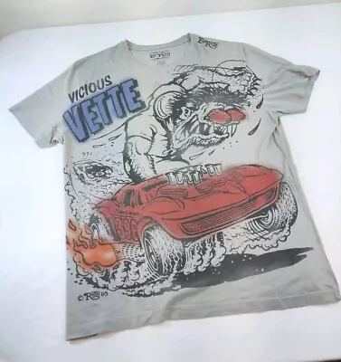 Vtg '90s Ed Roth Rat Fink Hot Rod T-shirt Men's Size XL All Over Graphic   • $75