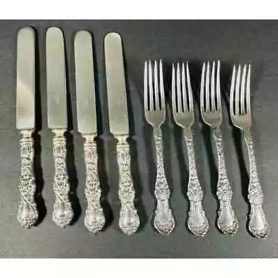 8 Pc R Wallace 1835 Floral Silverplate Forks-Knives • $24.95